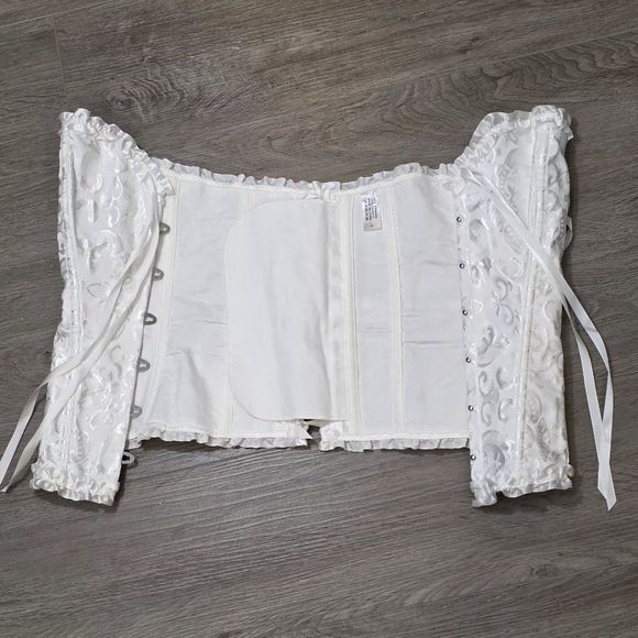 White Corset Shaper Fairycore Womans Sz Large Sexy Lingerie Fantasy - Picture 4 of 7